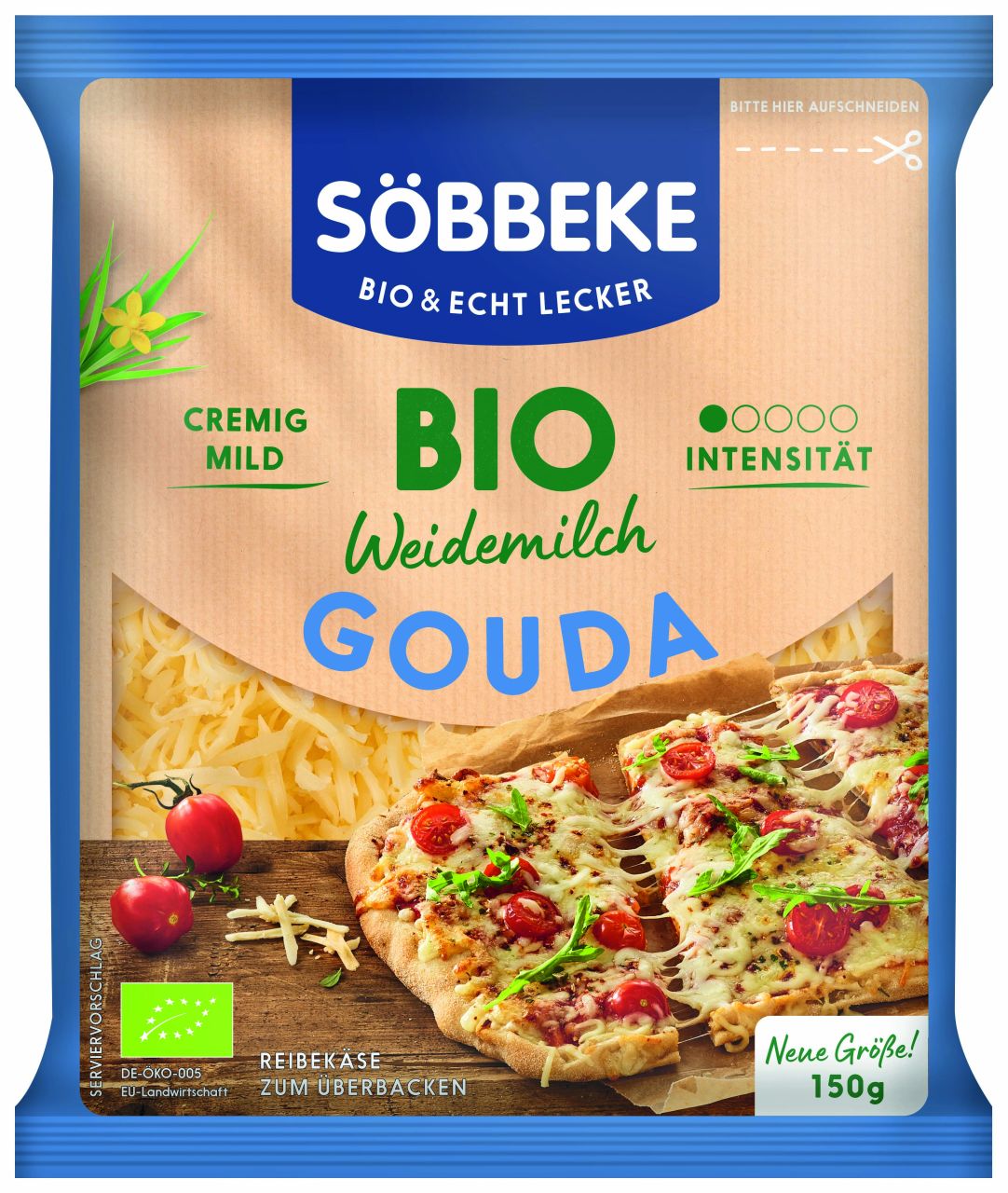 Bio Weidemilch Reibekäse Gouda