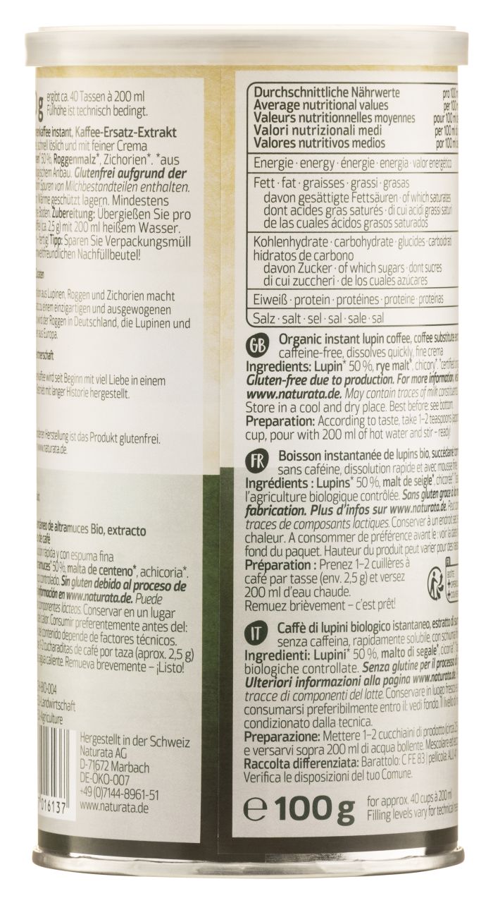 Lupinenkaffee, instant, Dose