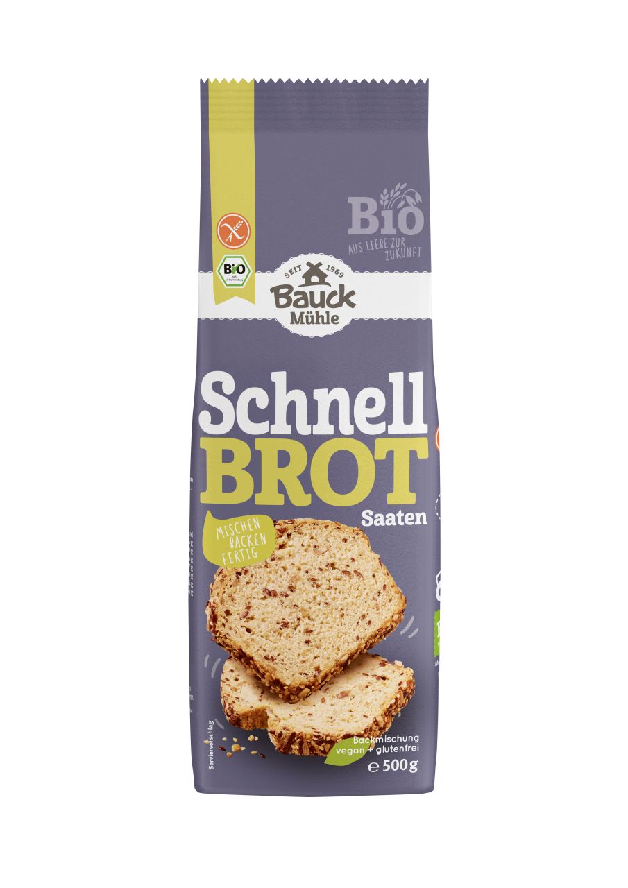 Schnellbrot mit Saaten glutenfrei Bio