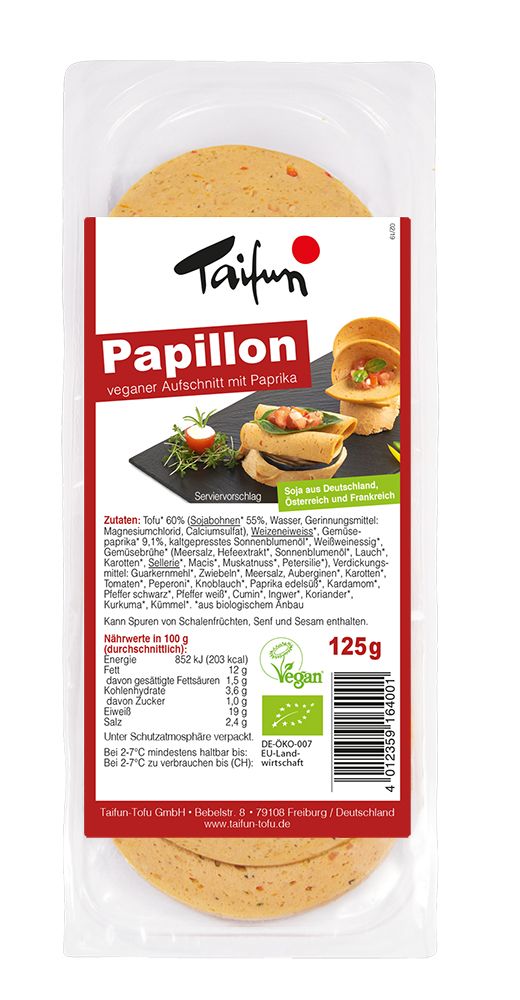 Papillon - veganer Aufschnitt mit Paprika