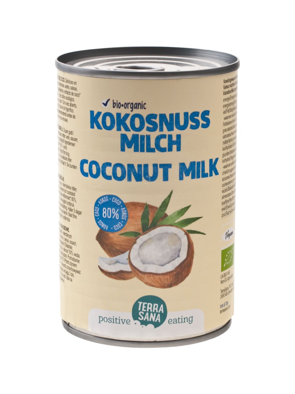 Kokosmilch (22% Fett - 80% Kokos - Guargomfrei)