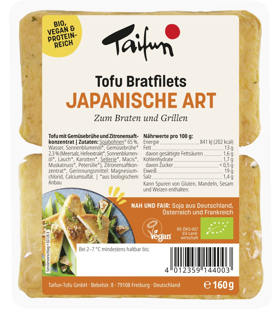Tofu Bratfilets Japanische Art
