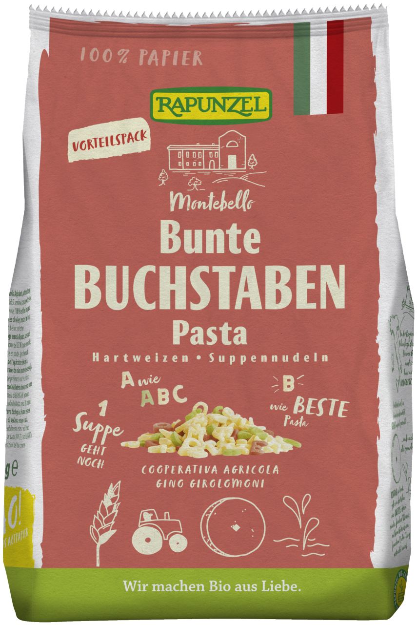 Buchstaben Suppennudeln Semola bunt