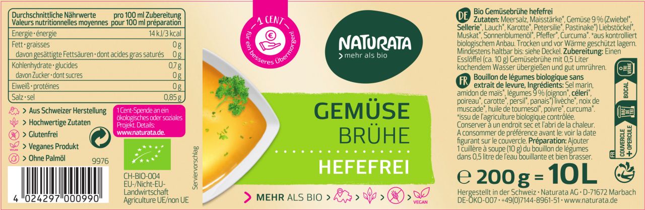Gemüsebrühe hefefrei