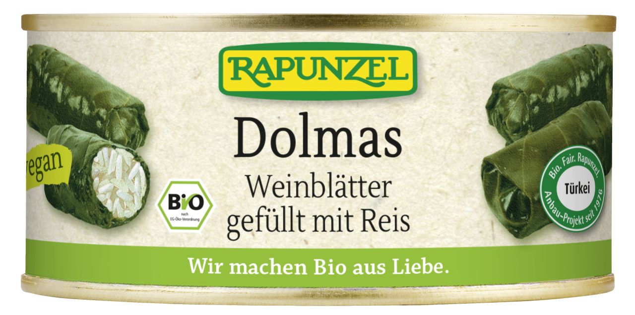 Dolmas Weinblätter gefüllt mit Reis, Projekt