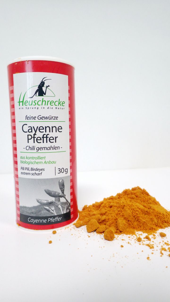 Cayenne Pfeffer, Chili, Bird's eye, gemahlen