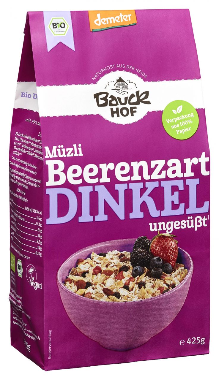 Dinkel Müzli Beerenzart Demeter