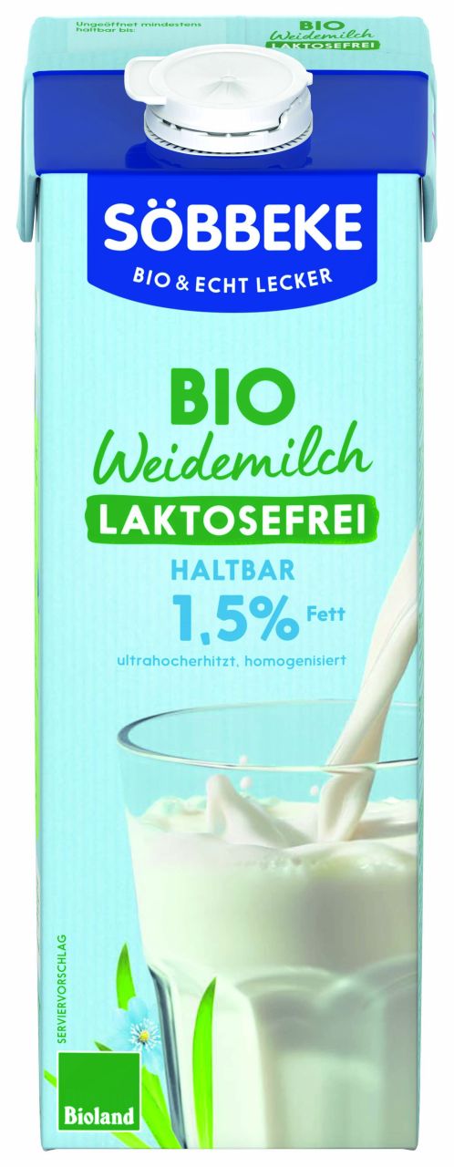 Haltbare Bio Weidemilch laktosefrei 1,5 % Fett