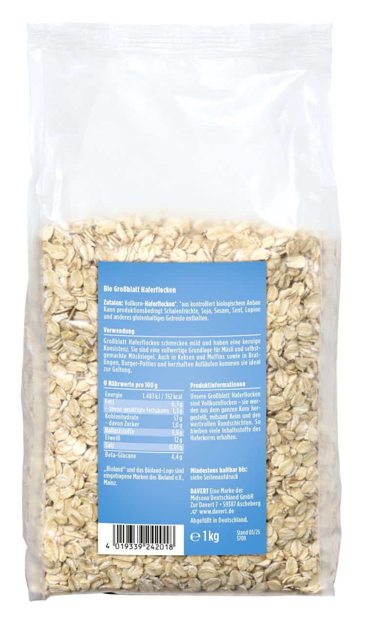 Großblatt Haferflocken Bioland, 1kg