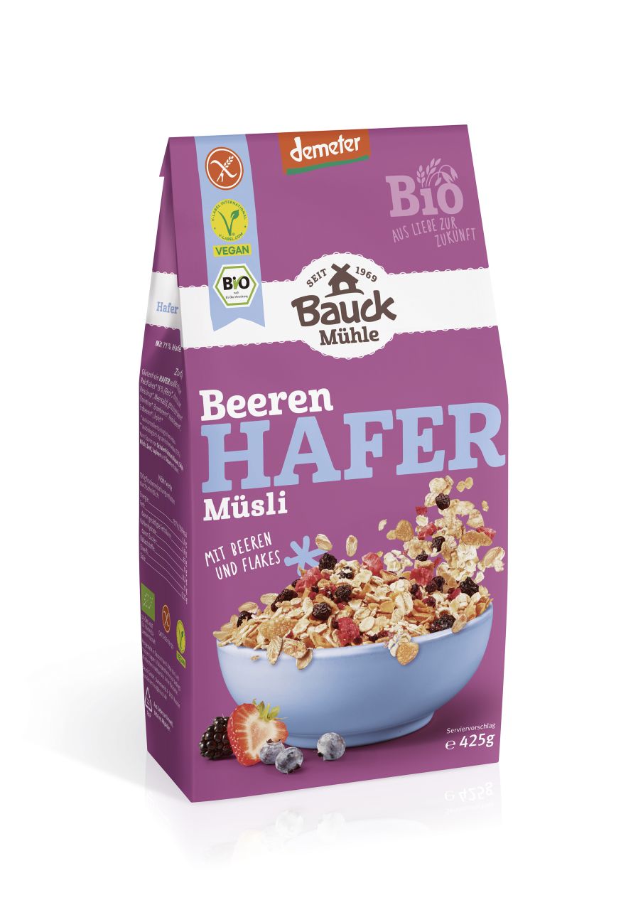 Hafer Müsli Beeren Demeter glutenfrei